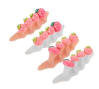 SKISUNO Silicone Toe Separators Soft Finger Toe Dividers for Pedicure and Manicure 2 Sets with Strawberry Beads Decor for Preventing Smudging and Versatile Usage, Suitable for Beginners