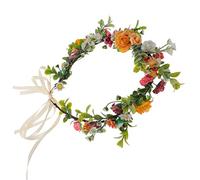 SKISUNO Simulated Rose Floral Wreath Headband for Brides Lightweight Elegant Hair Accessory Chic Wedding Headdress for Festivals and Parties Cloth Design Comfortable Fit