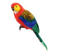 SKISUNO Simulation Parrot Decoration Realistic Bird Statue for Home Garden Display Lifelike Feathered Ornament