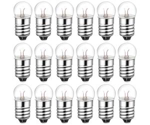 SKISUNO Small Light Bulbs Mini Bulbs 50pcs Glass Material, Lightweight E10 Base for Electrical Experiments and Flashlight Use Suitable for Science Learning and Educational Testing