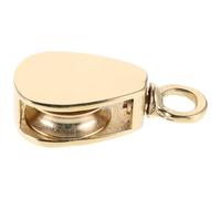 SKISUNO Small Rope Pulley Sailboat Hardware Brass Golden Flag Accessories for Yachts and Boats Smooth Operation