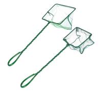 SKISUNO Square Nylon Fish Landing Net 2pcs Set (5-inch 8-inch) for Aquarium Catch and Release Portable Fish Tank Net with Fine Mesh and Aquatic Pets