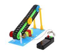 SKISUNO Stem Educational Conveyor Belt Kit with Dc Motor for DIY Science Experiments Efficient Electric Belt Feeder for Boys and Safe and Adaptable Electronic Learning