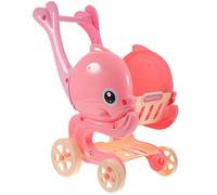 SKISUNO Stroller Shopping Cart Lightweight Sturdy Plaything for Hand Eye Coordination and Social Skill Development Safe Smooth Edges Portable and Easy to Store Pink