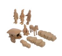 SKISUNO Terracotta Warriors and Horses Ornaments Pvc Small Figurines for Tabletop Decor Vintage Warrior Statues and Horse Decorations for Home Office Display