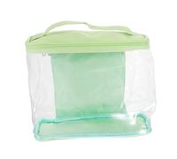 SKISUNO Transparent Cosmetic Pouch with Handle Capacity Makeup Bag for Travel Double Zipper Toiletries Organizer for Home and Holiday for Friends and Family