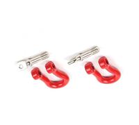 SKISUNO Universal U-shaped Red Tow Hook Pair for Car and Truck Front Bumper, Sturdy Plastic Towing Ring for Racing and Trailer Towing Accessories