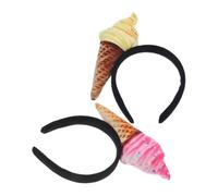 SKISUNO Versatile Hair Accessories Soft Cloth Material with Secure Fit 2pcs Ice Cream Cone Headbands for Women for Washing Your Face or Doing Makeup