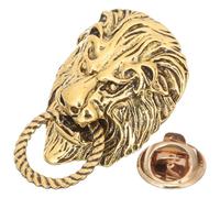 SKISUNO Vintage Lion Brooch Pin Unique and Appealing Men Brooch Accessory Stylish Golden Alloy Animal Lapel Pin for Men for Party and Suit Jackets