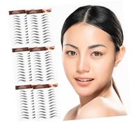 SKISUNO Waterproof 6d Hair-like Eyebrow Stickers 6 Sheets Peel off Fake Eyebrow Tattoo Stickers for Natural Shaping Eye Makeup Supplies for Women and Girls