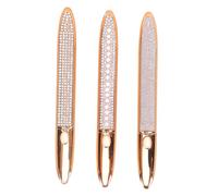 SKISUNO Waterproof Eye Lining Pens 3pcs Colorful Leopard Print Soft Tip Eyeliner Makeup Pens Crystal, Pink and Rose Quartz Handles for Women Daily Cosmetic Accessories