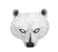 SKISUNO White Polar Bear Mask for Adults Comfortable Breathable Pu Material Animal Mask with Realistic Design for Festive Celebration and Carnival Halloween Costume
