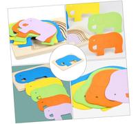 SKISUNO Wooden Elephant Puzzle Safe Jigsaw for Early Learning S Educational Play