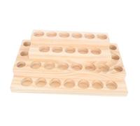 SKISUNO Wooden Essential Oil Storage Box Four-Layer 30-Slot Essential Oil Display Stand Pine Wood 29x17.5x8cm Aromatherapy Bottle Organizer for Home and Travel