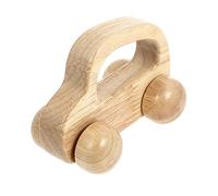 SKISUNO Wooden Push Car for Boy Girl Teething Motor Skill Development Suv Design Smooth Edges Movable Wheels Chewing for Gender Neutral
