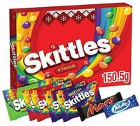 Skittles and Friends Sweets Christmas Selection Box, 150.5 g Milky Way Mars Festive Christmas Hamper Santa grotto