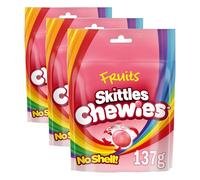 Skittles Chewies Fruits Sweets Pouch Bag 137g (Pack of 3)