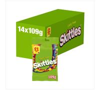 Skittles Chewy Crazy SourSweets Fruit Flavoured Bag109g(Pack of 14)