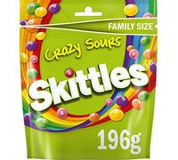 Skittles Crazy Sours Sweets Family Size Pouch Bag, 196g