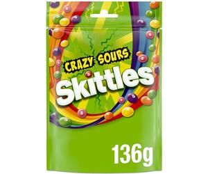 Skittles Crazy Sours Sweets Pouch 136g