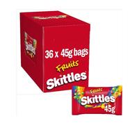 Skittles Chewy Sweets Fruit Flavoured Bag 45g (Pack of 36) 100548