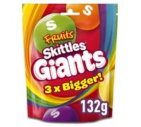 Skittles Giants Fruit Flavoured Chewy Vegan Sweets Sharing Pouch 132g