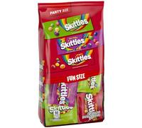 SKITTLES Original, SKITTLES Wild Berry & SKITTLES Sour Fun Size Chewy Candy Variety Pack, Party Size, 26.46 Oz Bulk Bag