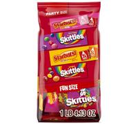 SKITTLES Original, SKITTLES Wild Berry & STARBURST Original and STARBURST FaveReds Fun Size Chewy Candy Variety Bag, Party Size, 20.13 Oz Bulk Bag