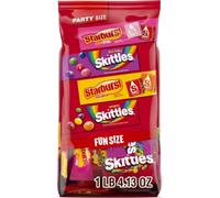 SKITTLES Original, SKITTLES Wild Berry & STARBURST Original and STARBURST FaveReds Fun Size Chewy Candy Variety Bag, Party Size, 20.13 Oz Bulk Bag