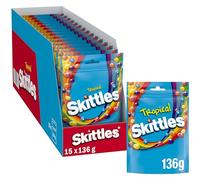 Skittles Tropical Sweets Pouch Bag 136g (1x15 Bags)