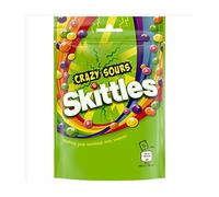 Skittles Vegan Chewy Crazy Sour Sweets Fruit Flavoured Pouch Bag 136g