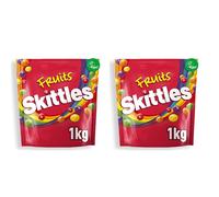 Skittles Vegan Sweets, Fruit Chewy Sweets, Bulk Sharing Bag, Sweets Gift, 1 kg (Pack of 2)