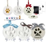 Skittypurr Clay & Ink Paw Print Kit Ornament,Make 3, Dog or Cat Paw Print Keepsake Kit,Clean Touch Ink Pad & Safe Clay for Pet,Pet Paw Print Impression Kit,DIY Pet Christmas Ornament,Dog Cat Gifts