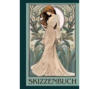 Skizzenbuch Art-déco, Jugenstil. Premium Buch zum malen und zeichnen, blanko Seiten, Zeichenbuch: künstlerisches Buch