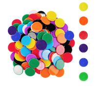 SKJAXF 200 Pcs Counters Age 3+, Colourful Tokens, 6 Colors Counters For Maths, Not Transparent Tokens For Events, Plastic Counters Suitable For Children's Mathematical Counting Education