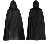 SKJAXF Cloak, 140CM Black Cloak Ghostface Costume Black Cape Wizard Costume Adult Voldemort Cos Grim Reaper Vampire Witch Carnival Halloween Adult Wizard Cos, Suitable for Adults and Teenagers