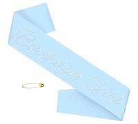 SKJIAYEE Light Blue Satin Birthday Girl Sash with Rhinestones, Disco Bday, 10th, 16th, 18th, 21st, Party Decorations