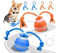 SKJJM 2 PCS Interactive Dog Toys Ball with Motion Activated, Rolling Ball for Boredom Smart Interactive Dog Toys with Tail, Birds Chirping, Rechargeable Chase Buddy Dog Toy for Small Medium Dogs Cats