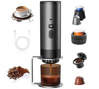 SKJJM 3-in-1 Portable Coffee Maker, Espresso Coffee Machine Electric Capsule Coffee Maker Self-Heating & USB-C, Travel Coffee Maker with LED Display for Ground Coffee & Big Capsule, Small Capsule