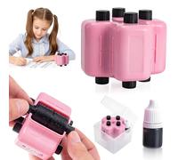 SKJJM 4 in 1 Math Roller Stamp Set, Addition Subtraction Multiplication Division Practice Tool, Smart Math Problem Roller Reusable Educational Stamp for Kids Preschool & Elementary Learning (Pink)