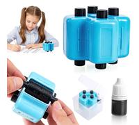 SKJJM 4 in 1 Math Roller Stamp Set, Addition Subtraction Multiplication Division Practice Tool, Upgraded Randomized Digital Roller Stamp, Reusable Math Roller Stamp for Classroom Home Use (Blue)