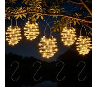 SKJJM 4pcs Solar Light Spiral LED Lanterns, Spiral Solar Lights Outdoor Garden with Hook, Waterproof Warm White Pathway Lighting, Solar Chandelier Camping fo Porch Patio Party Weddings Garden Decor