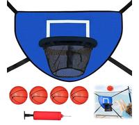 SKJJM 6 Trampoline Basketball Hoop Set with Breakaway Rim, 3 Mini Basketballs and Pump, Reusable Ball Hoop Accessories for Dunking Trampoline, Basketball Hoop for Kids Adults Indoor Outdoor Use