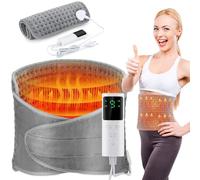 SKJJM Heat Pad for Back Pain Relief, Electric Heat Pad, Heating Pad with 10 Heating Settings for Period, Fast Heating, 4 Gears Timing, Washable for Pain Relief of Stomach Muscle Abdominal