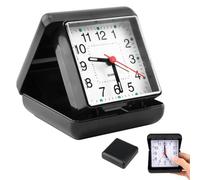 SKJJM Travel Alarm Clock Folding Design, Quartz Travel Alarm Clock Battery Operated Bedside Silent Clock, Portable No Ticking Clocks with Clear Arabic Numbers for School Bedside Travel OfficeDesk Camp