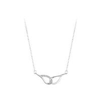 SKJUBLPG 925 Elegant Luxury Angel Wings Pendant Necklace Shining Women Wedding Engagement Fine Jewelry