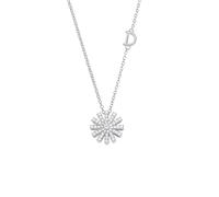 SKJUBLPG 925 Flower Pendant Necklace Collar Fine Jewelry Beautiful And Versatile That Can Be Worn With Any Style Silver