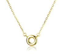 SKJUBLPG 925 Round Pendant Long Chain Necklace Style Mini Rock Punk Jewelry Gold