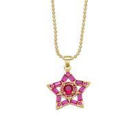 SKJUBLPG Beaded Necklace Multi-Color Star Women'S Rainbow Jewelry Beautiful Versatile That Can Be Worn With Any Style Red