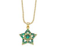 SKJUBLPG Beaded Necklace Multi-Color Star Women'S Rainbow Jewelry Beautiful Versatile That Can Be Worn With Any Style Green